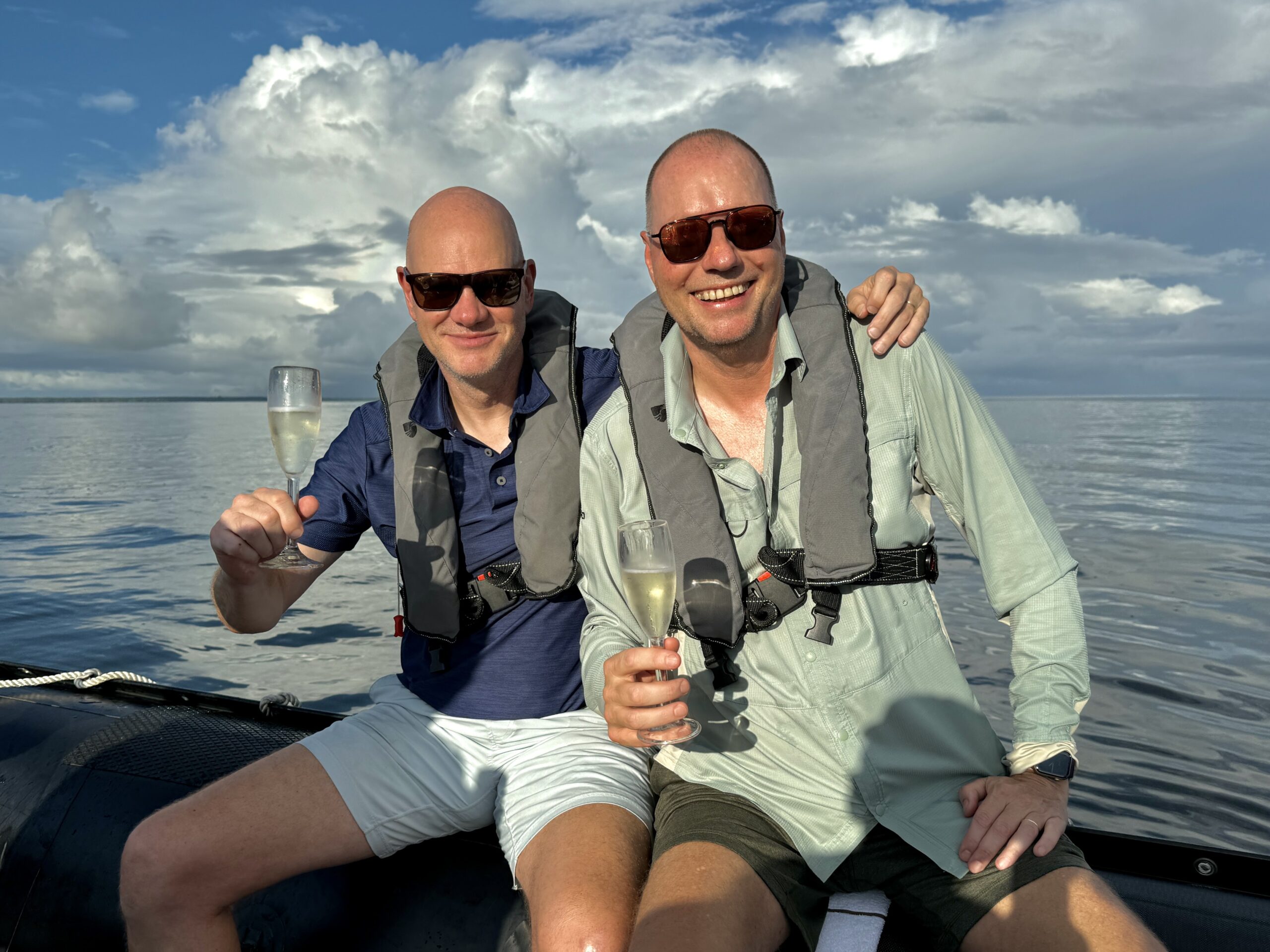 Champagne on a Seabourn Zodiac in Papua New Guinea